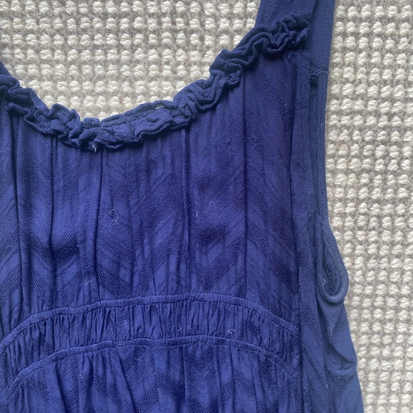Navy Textured Tank with Ruffles - Picture 4 of 6